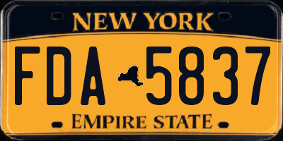 NY license plate FDA5837
