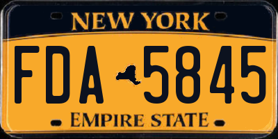 NY license plate FDA5845