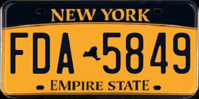 NY license plate FDA5849