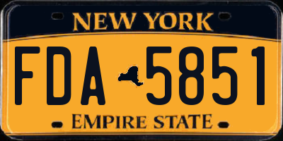 NY license plate FDA5851