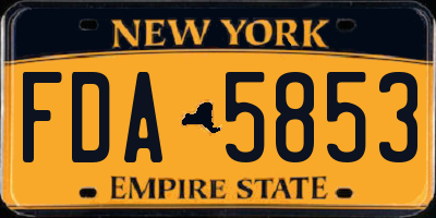 NY license plate FDA5853