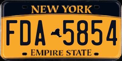 NY license plate FDA5854