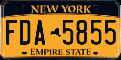 NY license plate FDA5855