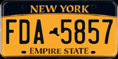 NY license plate FDA5857