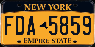 NY license plate FDA5859