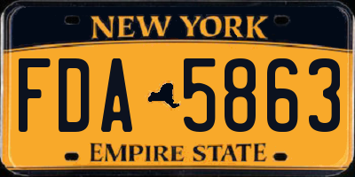 NY license plate FDA5863