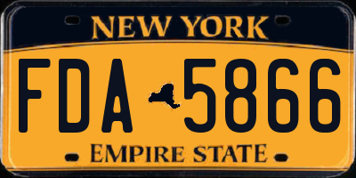 NY license plate FDA5866