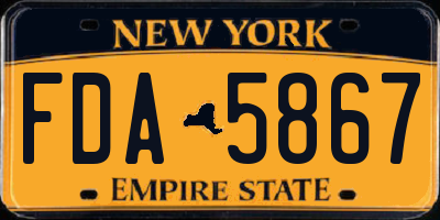 NY license plate FDA5867