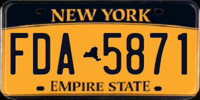 NY license plate FDA5871