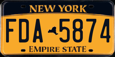 NY license plate FDA5874