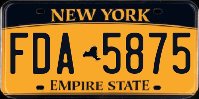 NY license plate FDA5875