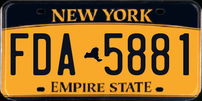 NY license plate FDA5881