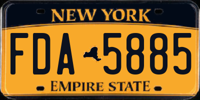 NY license plate FDA5885