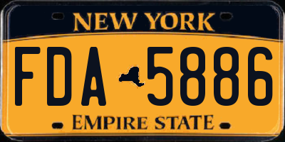 NY license plate FDA5886