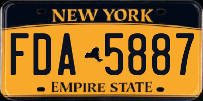 NY license plate FDA5887