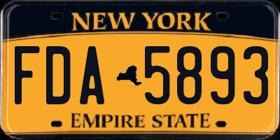 NY license plate FDA5893