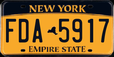 NY license plate FDA5917