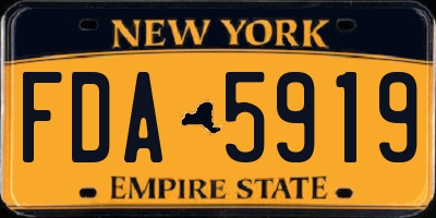 NY license plate FDA5919