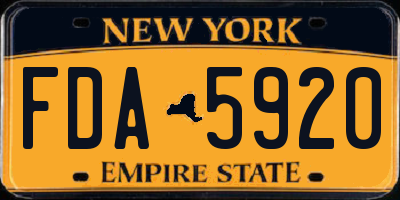 NY license plate FDA5920