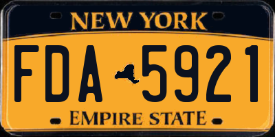NY license plate FDA5921