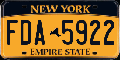 NY license plate FDA5922