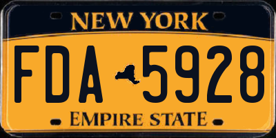 NY license plate FDA5928
