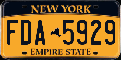 NY license plate FDA5929