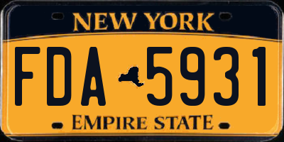 NY license plate FDA5931