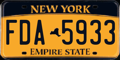 NY license plate FDA5933