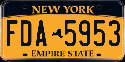 NY license plate FDA5953