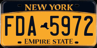 NY license plate FDA5972