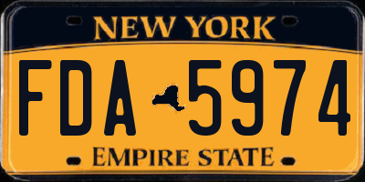 NY license plate FDA5974