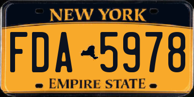 NY license plate FDA5978