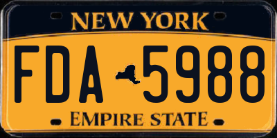 NY license plate FDA5988