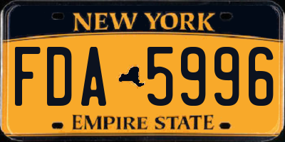 NY license plate FDA5996