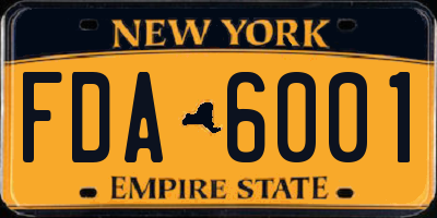 NY license plate FDA6001