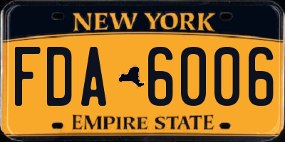 NY license plate FDA6006
