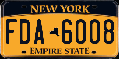 NY license plate FDA6008