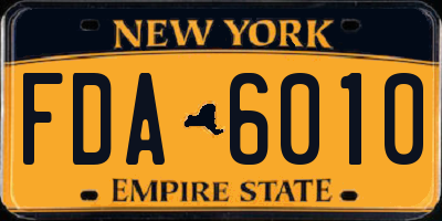 NY license plate FDA6010