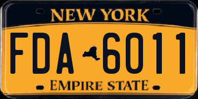 NY license plate FDA6011