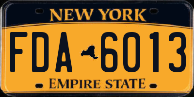 NY license plate FDA6013