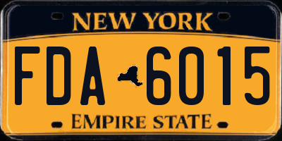 NY license plate FDA6015