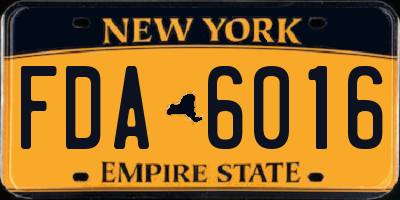 NY license plate FDA6016