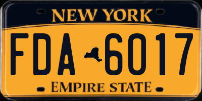 NY license plate FDA6017
