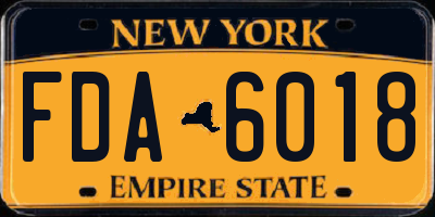NY license plate FDA6018