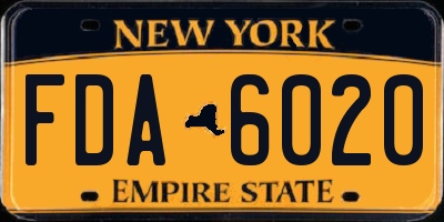 NY license plate FDA6020