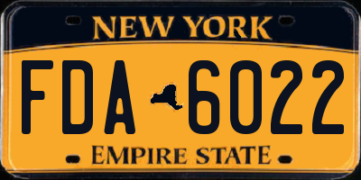 NY license plate FDA6022