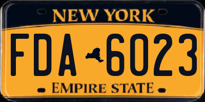 NY license plate FDA6023