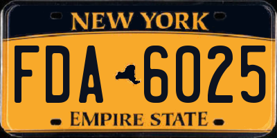 NY license plate FDA6025