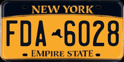 NY license plate FDA6028